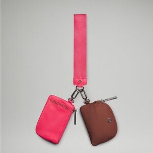 RARE! LULULEMON ANCIENT COPPER/GLAZE PINK DUAL POUCH WRISTLET